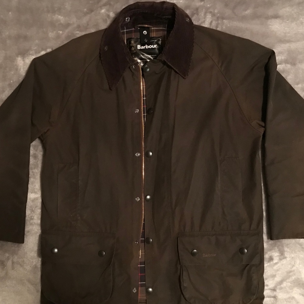 Barbour Classic Beaufort Waxed Olive Jacket Large